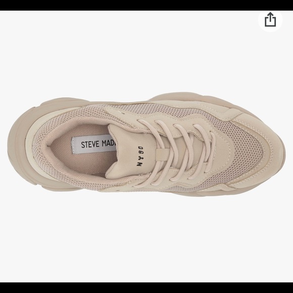 SOLD 🌟STEVE MADDEN SMACK SNEAKERS Nude natural sneakers 8.5 lace up sporty - Picture 3 of 15